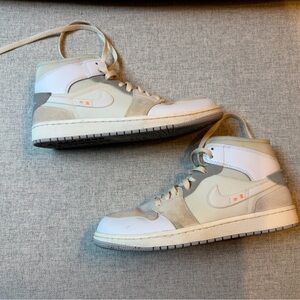 Nike Beige and White High-Top Sneakers